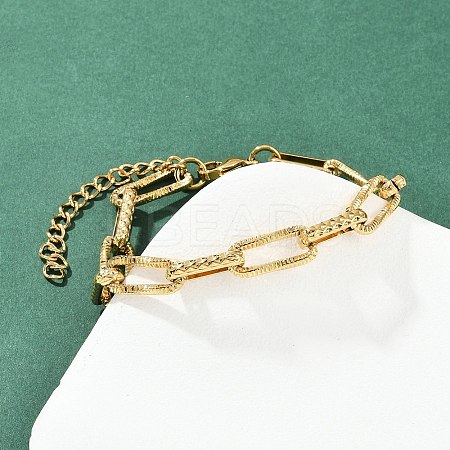 304 Stainless Steel Link Chain Bracelets for Women BJEW-Z143-12G-1
