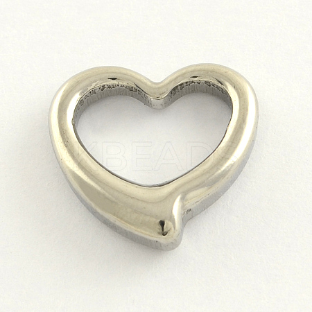 Tarnish Resistant 304 Stainless Steel Open Heart Pendants STAS-R063-01-1