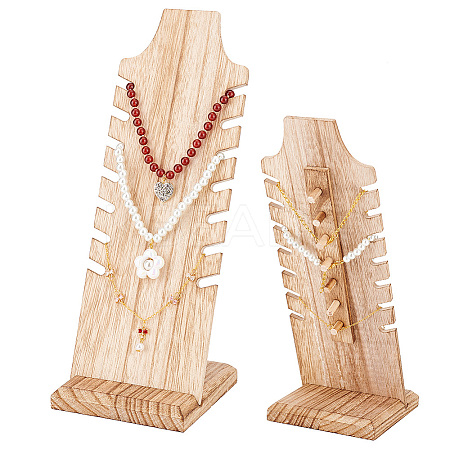 Wooden Slant Back Necklace Display Board NDIS-WH0016-04B-03-1
