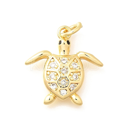 Brass Micro Pave Cubic Zirconia Pendants KK-Q040-02G-G-1