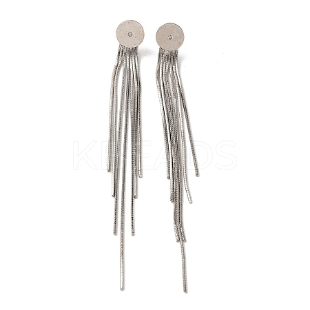 Brass Snake Chain Tassel Stud Earring Findings KK-G510-20P-1