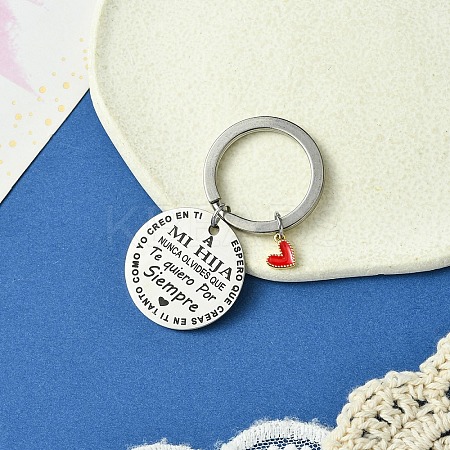 201 Stainless Steel & Alloy Enamel Keychain KEYC-YW00104-12-1