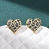 Heart Brass Micro Pave Clear Cubic Zirconia Stud Earrings EJEW-H178-09G-02-2