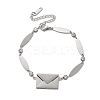 304 Stainless Steel Oval Link Bracelets BJEW-U030-01P-4