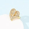 Adjustable Brass Micro Pave Cubic Zirconia Cuff Rings for Women RJEW-B139-08G-03-3