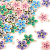 40Pcs 5 Colors Alloy Enamel Pendants ENAM-TA0003-45-2