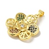 Brass Micro Pave Colorful Cubic Zirconia Pendants KK-Z042-20G-03-2