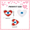 Heart with Evil Eye Embroidered Appliques LS-DIY-WH0401-27-2