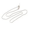 0.5mm Rack Plating Brass Box Chain Adjustable Slider Necklaces for Women Men MAK-L044-52P-1