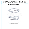 2Pcs 2 Styles Brass Irregular Geometry Cuff Rings for Women RJEW-LP0002-56-2