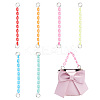 WADORN 6Pcs 6 Colors Acrylic Cable Chain Short Bag Straps FIND-WR0009-21-1