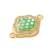 Rack Plating Brass Micro Pave Clear Cubic Zirconia Diamond Links KK-K385-108G-3