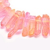 Electroplated Natural Quartz Crystal Beads Strands LS-G-P368-06C-3