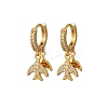 Swallow Brass Micro Pave Clear Cubic Zirconia Hoop Earrings EJEW-F384-06G-4