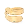 Ion Plating(IP) 304 Stainless Steel Teardrop Open Cuff Ring for Women X-RJEW-K245-37G-1