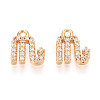 Brass Micro Pave Cubic Zirconia Charms KK-N263-148A-G-1