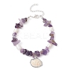 3Pcs 3 Style Natural Shell Charm Bracelets Set BJEW-TA00396-2