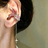 Brass Pave Cubic Zirconia Cuff Earrings WG46F5C-04-2