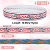 11 Yards Polycotton(Polyester Cotton) Embroidery Flower Ribbon OCOR-GA0001-98B-2