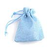 Polyester Imitation Burlap Packing Pouches Drawstring Bags ABAG-R005-9x7-16-2
