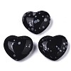 Natural Snowflake Obsidian Heart Love Stone X-G-N0326-56A-1