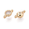 Brass Pave Cubic Zirconia Connector Charms KK-N276-04G-01-2