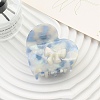 Heart with Bowknot Cellulose Acetate(Resin) Claw Hair Clips PW-WG50019-08-1