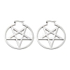 Tarnish Resistant 304 Stainless Steel Ring with Star Hoop Earrings for Women LS-EJEW-R156-04P-1