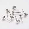 Non-Tarnish 202 Stainless Steel Ball Stud Earring Findings STAS-F141-06P-4mm-1