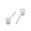Textured 925 Sterling Silver Ball Stud Earrings LS-EJEW-L202-004A-2