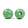 Christmas Printed Schima Wood European Beads WOOD-I015-01H-2