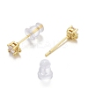 Brass Micro Pave Clear Cubic Zirconia Stud Earring Findings ZIRC-L098-043G-3