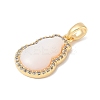 Brass with Shell and Cubic Zirconia Charms KK-Q030-07G-3