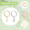 DIY Star & Lightning Stainless Steel Charms Cuff Ring Making Kit DIY-FI0001-02-5
