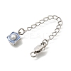 Brass ABS Imitation Pearl Ends with Chain KK-K398-10P-2