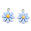 Opaque Resin Pendants RESI-WH0037-01E-3