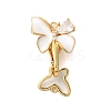 Brass Micro Pave Clear Cubic Zirconia Fold Over Clasps KK-S382-16G-1
