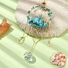 Synthetic Turquoise & Dyed Natural Quartz Crystal with Glass Pendant Decorations HJEW-TA00123-01-2
