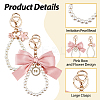 4Pcs 2 Styles Alloy Enamel Flower & Cloth Bowknot Pendant Keychains AJEW-HS0001-25A-4