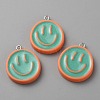 Opaque Resin Enamel Pendants LS-RESI-WH0036-20D-2