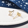 Brass Micro Pave Clear Cubic Zirconia Stud Earrings EJEW-R016-01G-03-2