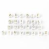 156Pcs 26 Style White Plating Acrylic Letters Beads SACR-YW0001-02-7
