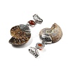 Natural Carnelian Fossil Snail Pendants G-F062-15-3
