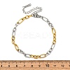 304 Stainless Steel Figaro Chains Bracelets BJEW-K284-03D-GP-3