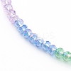 Rainbow Personalized Electroplate Glass Beaded Necklaces NJEW-JN03410-04-3