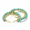 Synthetic Turquoise Beaded Hoop Earrings for Women EJEW-C003-03K-RS-2