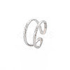 Non-Tarnish 304 Stainless Steel Double Line Open Cuff Ring for Women LS-X-RJEW-S405-200P-3