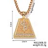 Brass Full Clear Cubic Zirconia Dollar Sign Trapezoid Pendant Box Chain Necklaces IF1636-2-2