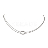 304 Stainless Steel Knot Snake Chain 2-Strand Necklaces NJEW-JN05885-2