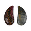 2Pcs Natural Red Picasso Stone/Polychrome Jasper Pendants G-N348-07-2